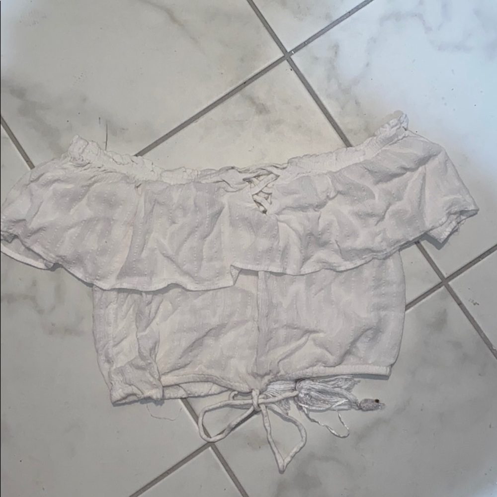 cropped off the shoulder top